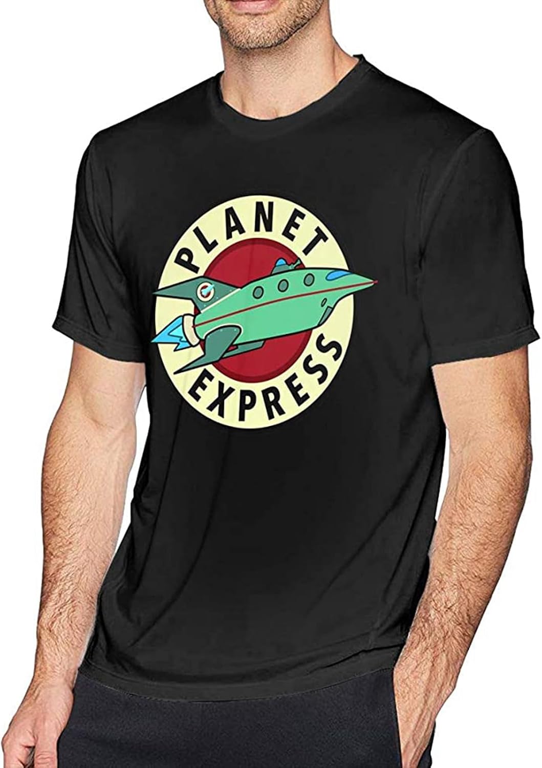 Mens Vintage Planet Express T Shirt Black 4XL чёрный