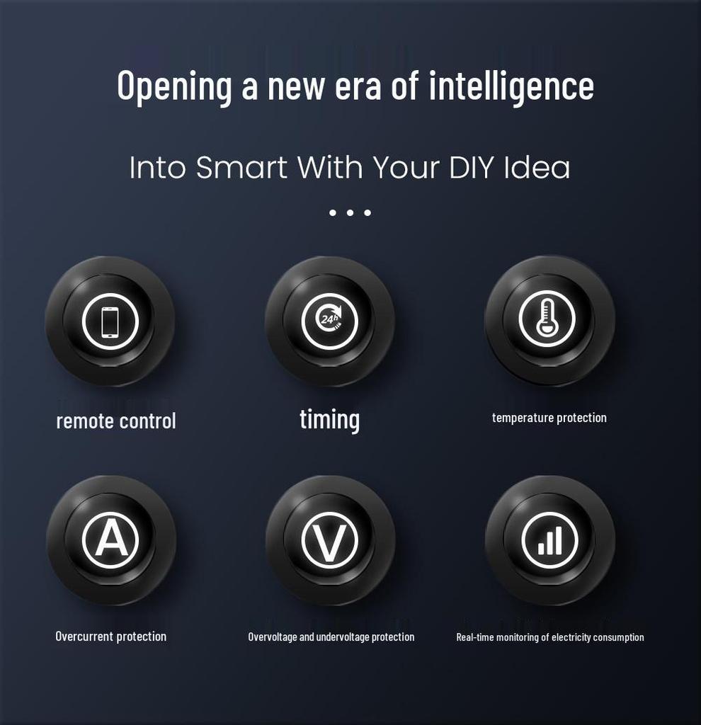 Graffiti Smart WiFi Circuit Breaker: Over/Undervoltage Protection, 1-63A, Wireless Remote Control via Mobile.