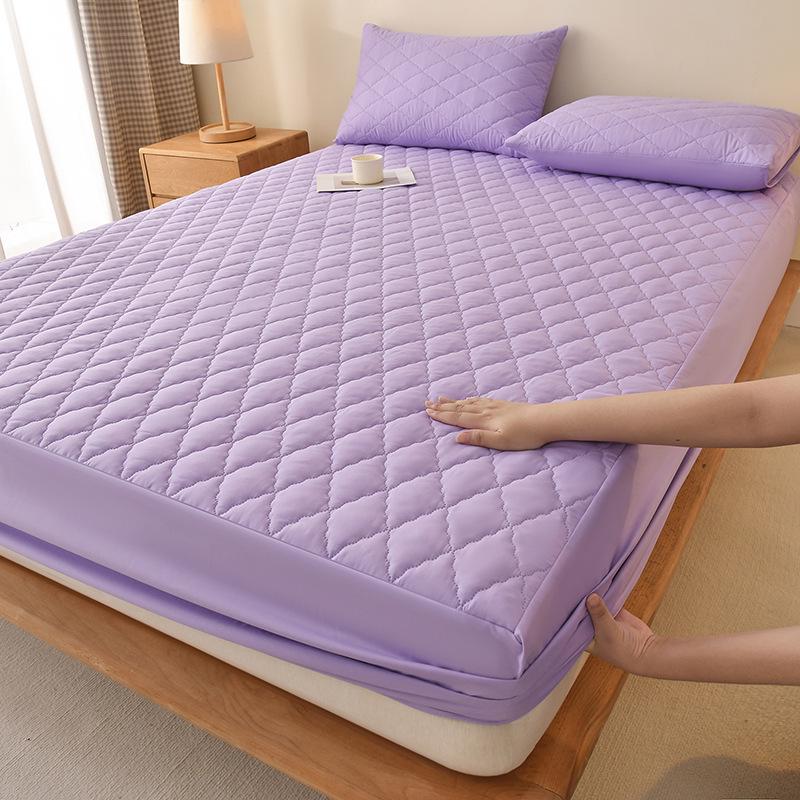 Waterproof Quilted Mattress Protector: Breathable, Dustproof, Incontinence Fitted Sheet Cover.