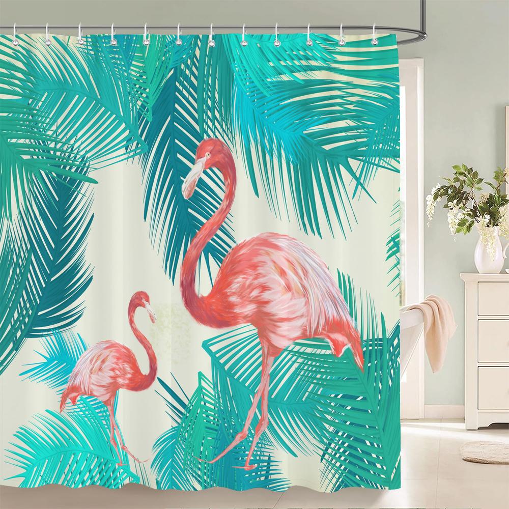 Green Plants Flowers Waterproof Polyester Shower Curtains Eco-friendly High Quality Bathroom Curtains Blind For Home Decorations