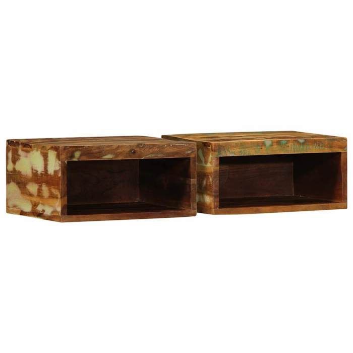 VidaXL Meubles TV muraux 2 pcs bois massif de récupération, meuble média, meuble latéral, centre de divertissement, meuble 4017471