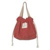 Versatile And Chic Drawstring Corduroy Lunch Tote Bag For Everyday Use In Green