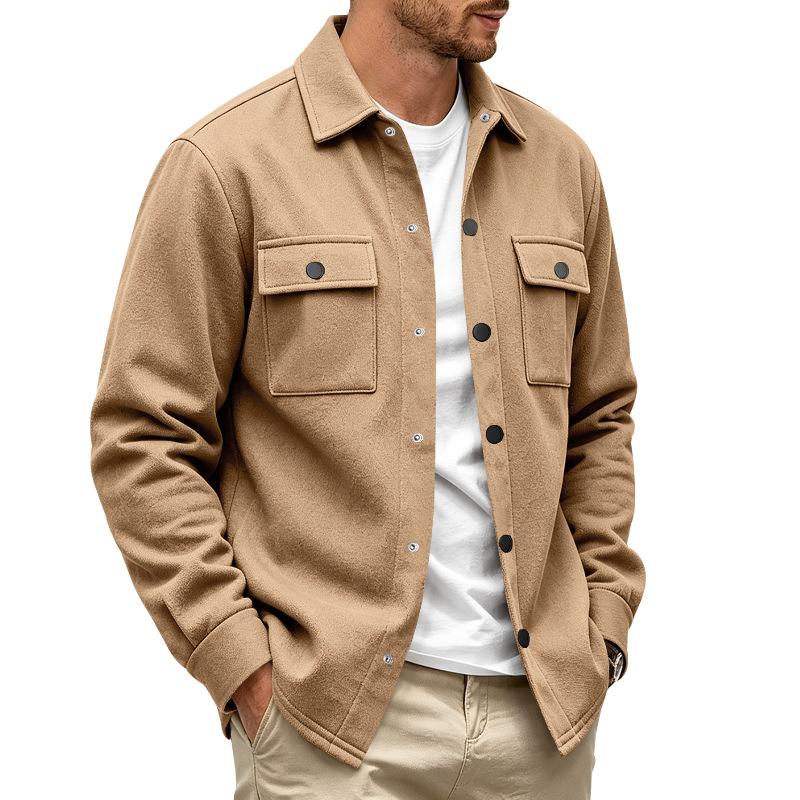 Men S Long Sleeve Knit Button Pocket Casual Jacket