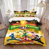 Set Biancheria da Letto 3 Pezzi Mighty Morphin Power Rangers - 1 Copripiumino Morbido + 2 Federe, Lavabile in Lavatrice - Adatto a Tutte le Stagioni, Regalo Perfetto per Fami