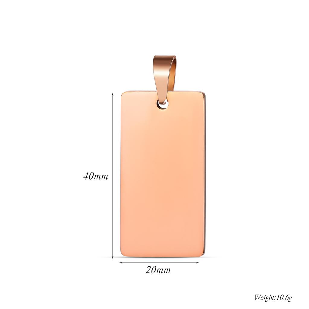 5Pcs High Quality Rectangle Tags Pendant Charm Stainless Steel ID Blank Tags 4 Colors Both Side Polished