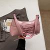 Ballet Inspired Sling Bag with Crisscross Strap Sweet Cool Style Pure Color Underarm Purse for Daily Fashi Shoulder Bag