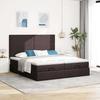 Maison Exclusive - Cadre de lit ottoman avec matelas marron foncé 180x200 cm tissu