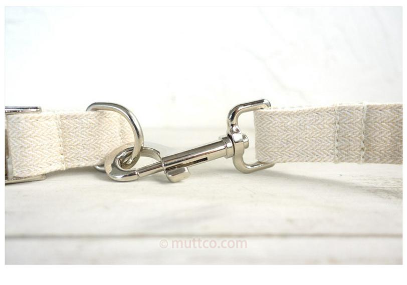 MUTTCO Light Brown Dog Collar & Leash Set with Bow Tie UDC-141