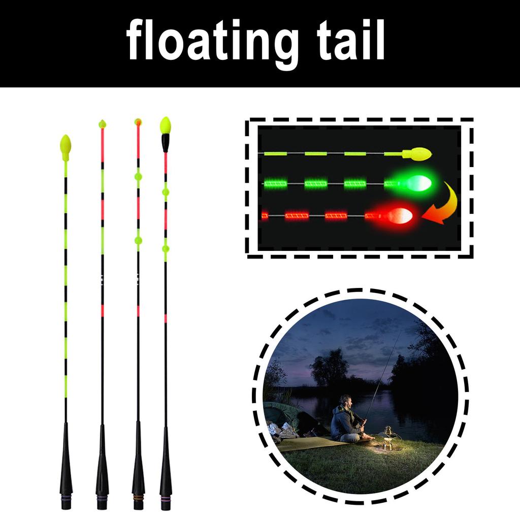 Electronic Gravity Sensing Float Tail, Day Night Fishing Float Bite Indicator Color Change, Glow In The Dark Bobber