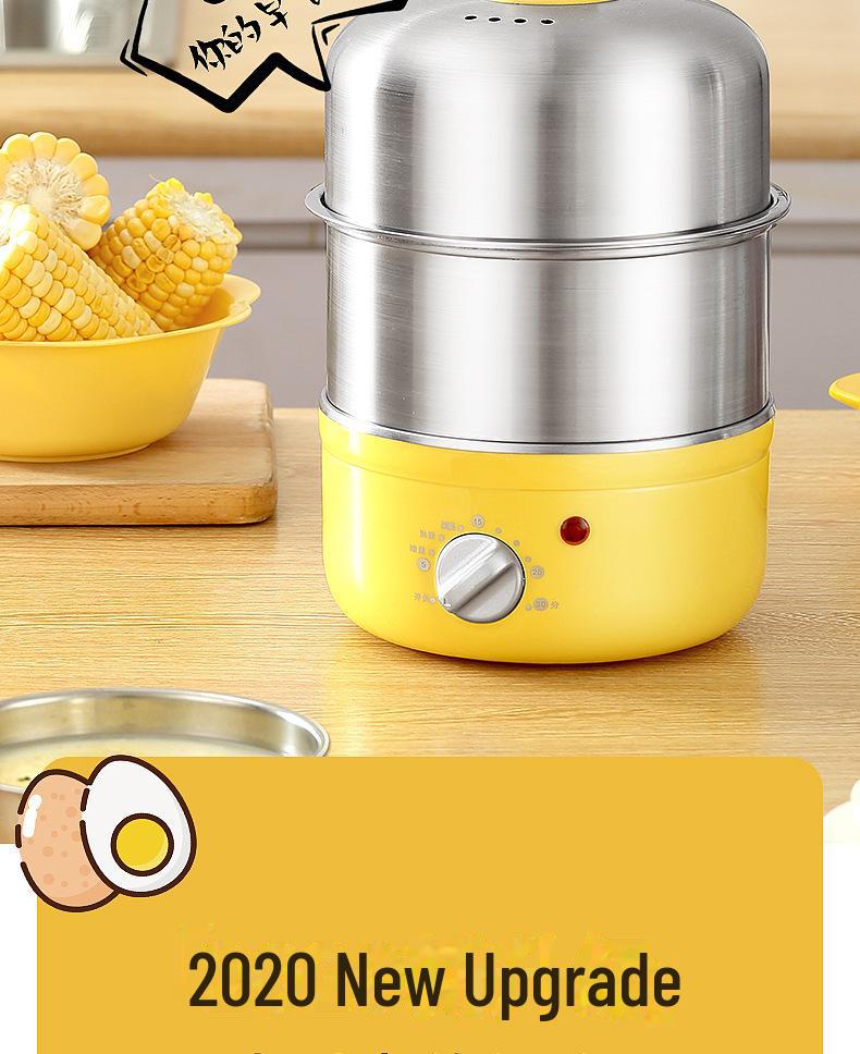 304 Stainless Steel Double-Layer Egg Steamer with Timer & Auto-Off - Household Breakfast Machine