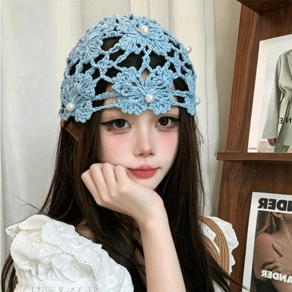 Breathable Pullover Cold Hat Hand-crocheted Beret Cap Fashion Knitted Beanie Cap  Women