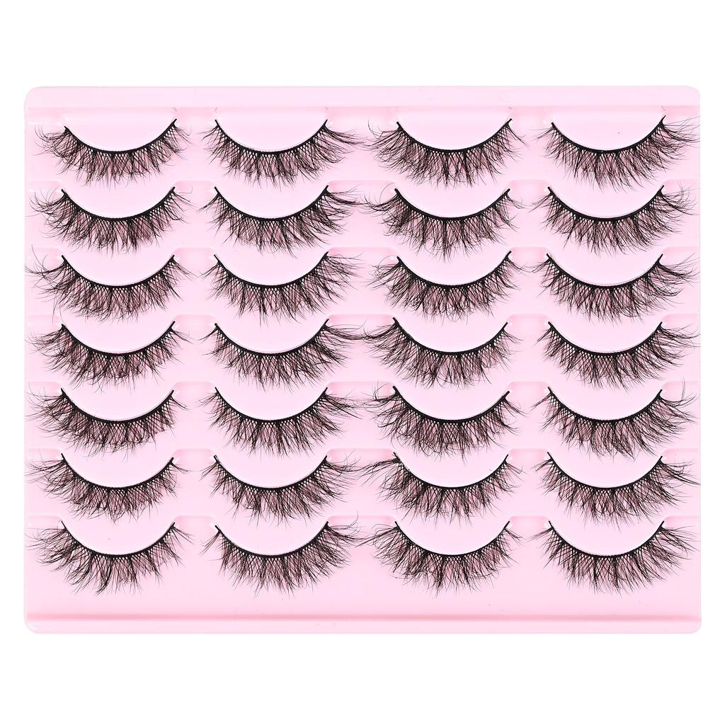2026 European and American Fried Eyelashes 14 Pairs of Thick Curled Natural Three-dimensional Eyelashes