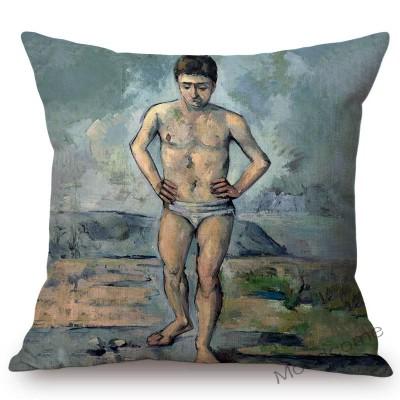 French Impressionism Artist Paul Cezanne Bather Still Life Country Views Oil Painting Sofa Pillow Cover Decorative Cushion Cover