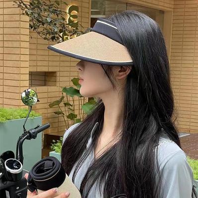 Summer Sun Hat Upgraded Rollable Portable Sun Hat Versatile Anti-ultraviolet Straw Hat Empty Top Vinyl Milliner