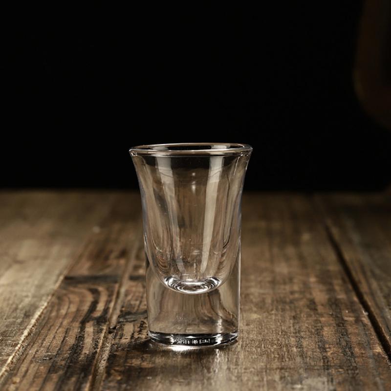 Thick Bottomed Vodka Glass Household Baijiu Glass Bullet Cup Classic Transparent SGlass Party Bar Liquor Goblet Drinkware