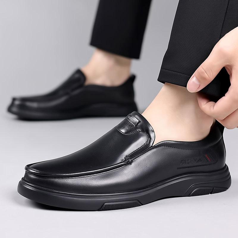 Large size men's shoes 2025 autumn business professional leather shoes men's genuine leather foot cover soft leather men's shoes middle-aged and el