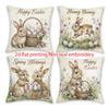1/4pcs Easter Bunny Themed 2d Flat Printed Pillowcases Sofa Cushion Cover Home Bedroom Room Decoration