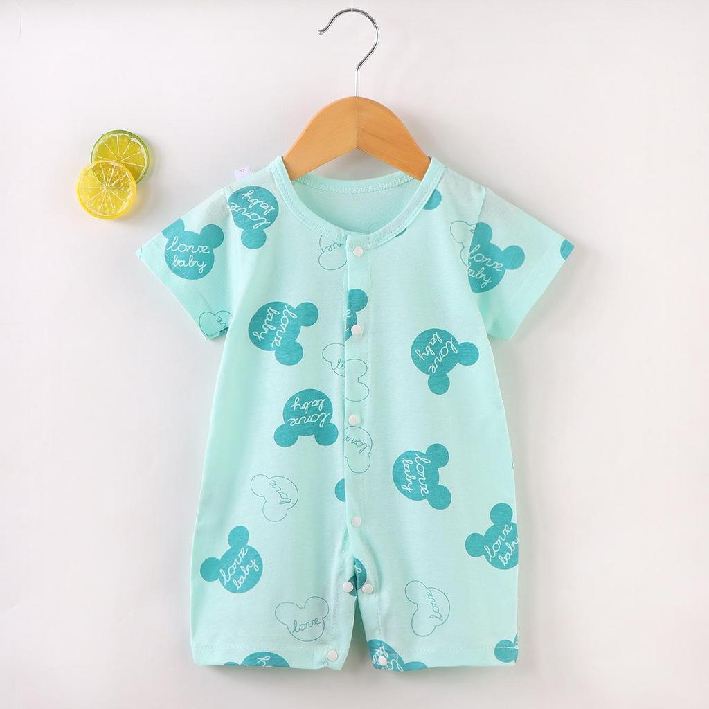 2026 Newborn Short Sleeve Jumpsuit Romper - Thin Style Bodysuit Pajamas