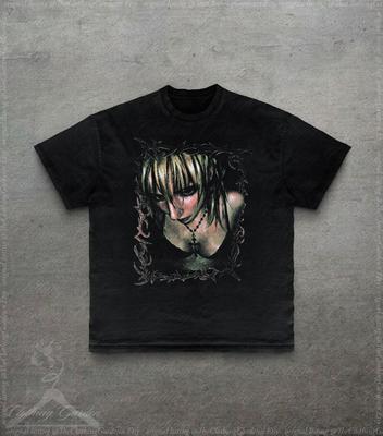 Goth Y2k Graphic Tee, Dark Art T-Shirt for Women Men, Around The Fur Style Graphic Shirt, Y2K Grunge Alt Girl Top, Grunge Metal T-shirt