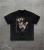 Goth Y2k Graphic Tee, Dark Art T-Shirt for Women Men, Around The Fur Style Graphic Shirt, Y2K Grunge Alt Girl Top, Grunge Metal T-shirt