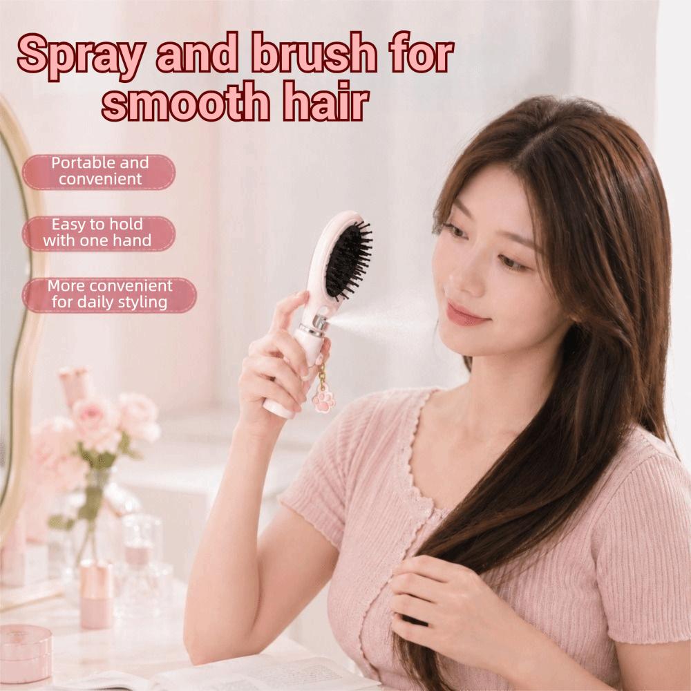 Multi-Function Refillable Spray Hair Brush Hair Care 2-In-1 Misting Hair Brush Gift
