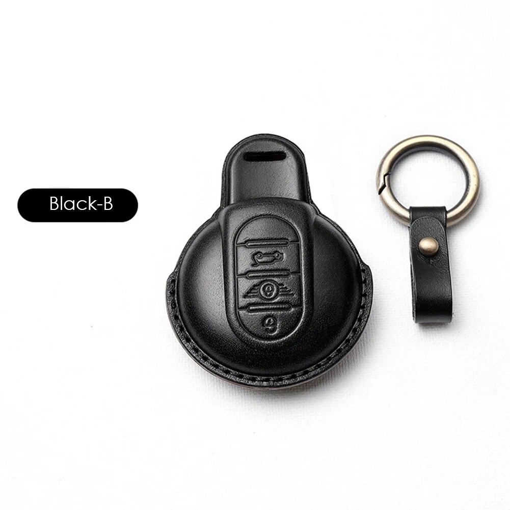 Kožený kryt na klíče od auta pro BMW MINI COOPER S ONE JCW F54 F55 F56 F57 F60 CLUBMAN COUNTRYMAN Držák na dálkový ovladač Shell Keychain