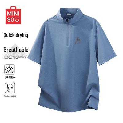 Camisa Polo Masculina de Meio Zíper de Secagem Rápida