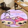 Labubu Pattern Round Rug, Indoor/Outdoor Mat, for Picnic, Gameroom, Bedroom, Office, Living Room, Home Decor Carpet, Birthday Gift