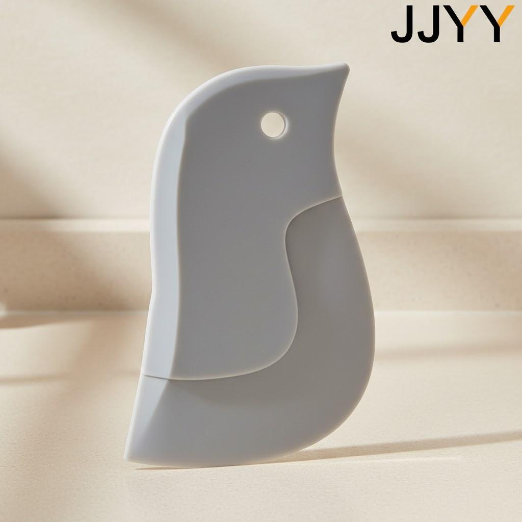 

Cute Cartoon Penguin Shaped Soft Scraper Kitchen Cleaning Tool Fun Sponge Efficient Cleaner світло-сірого кольору