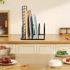 Kitchen Cutting Board Holder Multi-functional Space-Saving Non-slip Pot Lid Organizer 5 Slot Storage Rack Countertop Accessories