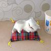 Cute Sleeping Cats On Cushion Simulation Cat Ornaments Cloth Plush Cats DIY Children's Gift Car Home Decor Birthday Gifts Crafts