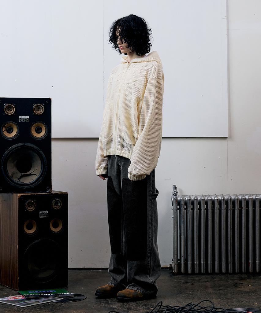 Thevinylhouse Mesh Grid Jacket Ivory