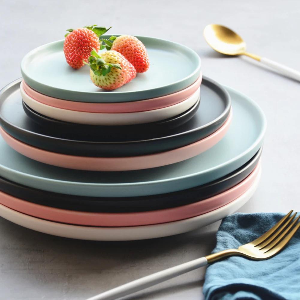 6/8 inch Ins Nordic Tableware Creative Ceramic Matte Glaze Home Tray Western Food Plate Salad Plate Steak Plate Dinner Plates