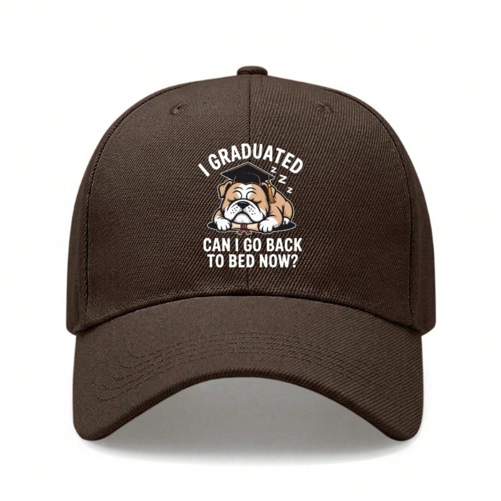 [Graduation Baseball Cap] Unisex Funny "I GRADUATED CAN I GO BACK TO BED NOW?" Print Adjustable Breathable Lightweight Casual Daily Wear - Novelty