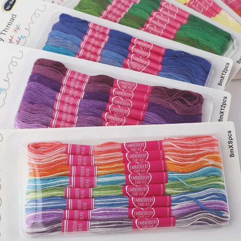 Handmade Gradient Embroidery Thread, No. 25 Silk & Cotton for Cross Stitch & Insole