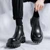 New autumn low-top cigarette boots men's thick-soled low-tube bare boots Chelsea boots elastic short boots 7371-R