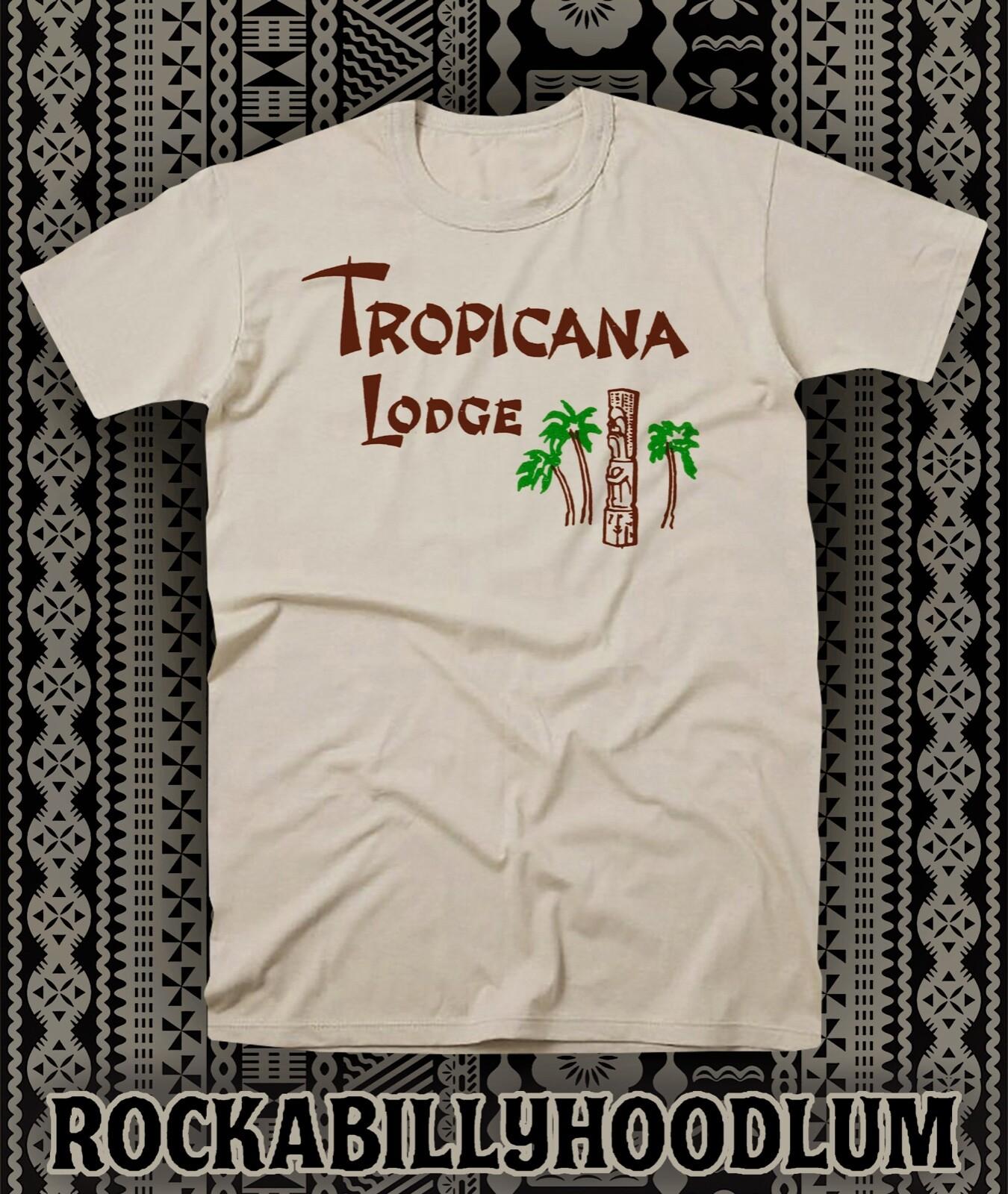 Retro Tiki Art Tee T Shirt Cotton Mug Bar Restaurant Tropicana Lodge Fresno CA XXXL