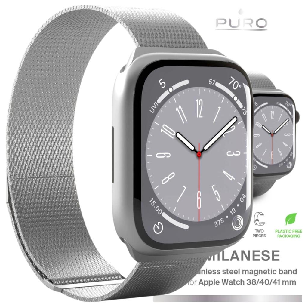 Pasek Ze Stali Nierdzewnej Puro Milanese Do Apple Watch 38 / 40 / 41 Mm - Srebrny