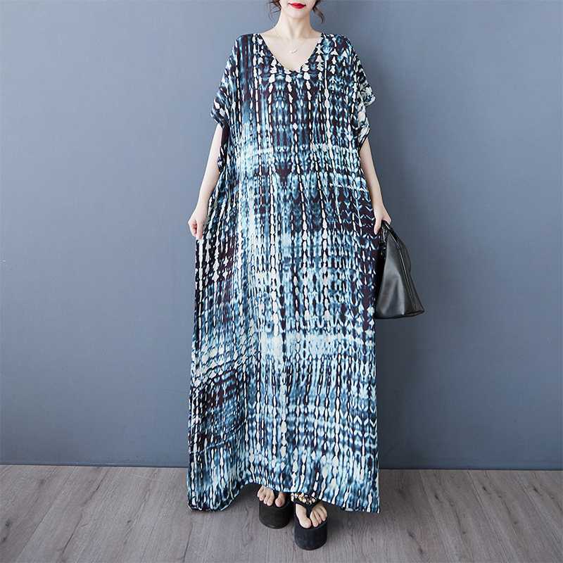 Women's Casual Retro Cotton and Linen Beach Dress