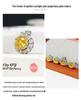Gusen Exquisite High-Carbon Diamond & Yellow Zircon Ring and Earring Set