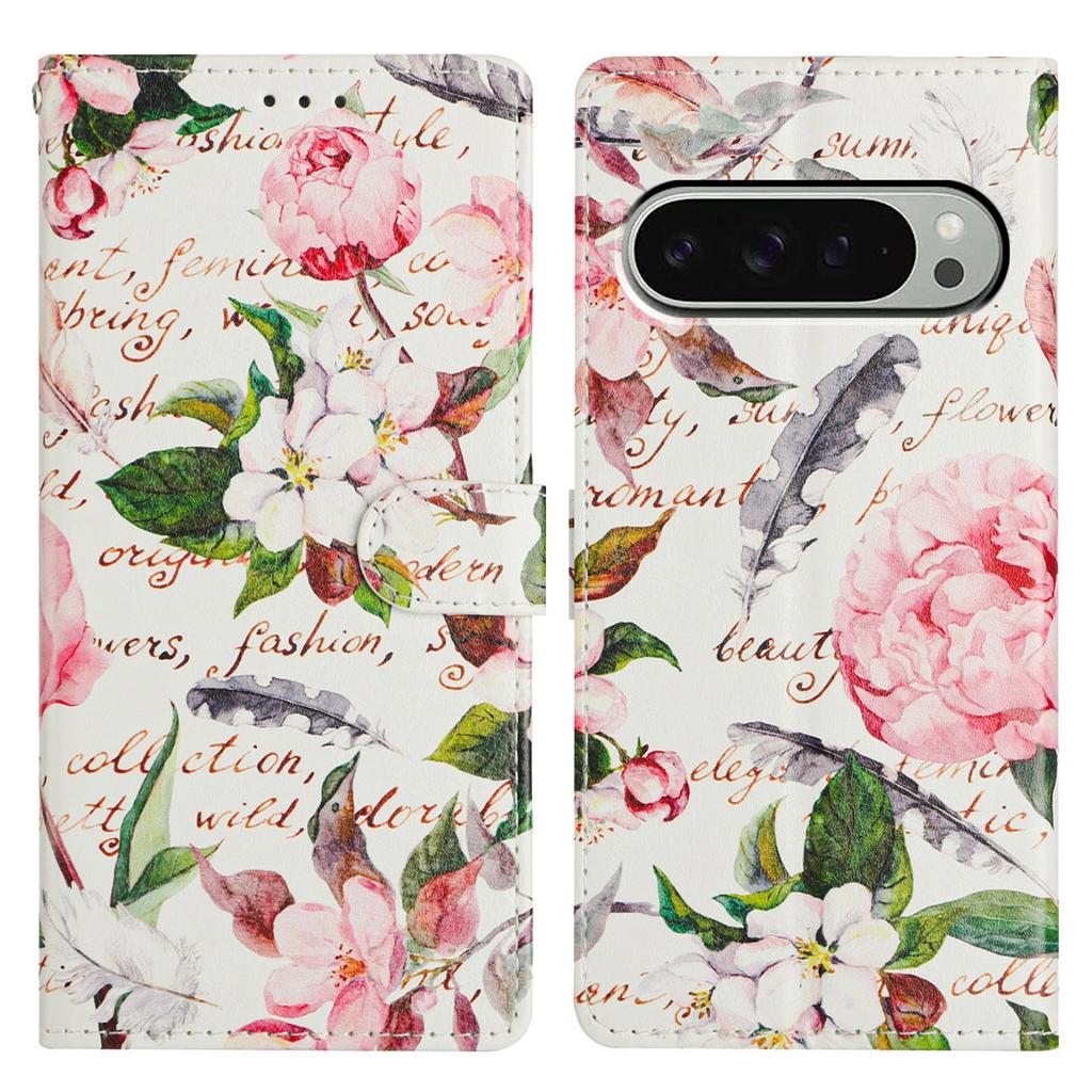 For Google Pixel 9 Pro XL Case PU Leather Wallet Phone Cover with Stand Pattern Painted