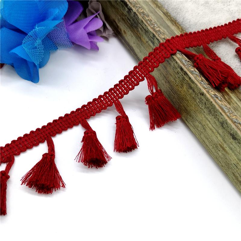 2 Yards Spitzenbesatz Nähband Quaste Fransen Baumwolle Ethnisch Lateinisches Kleid Bühne Bekleidung Vorhang Dekorativ DIY