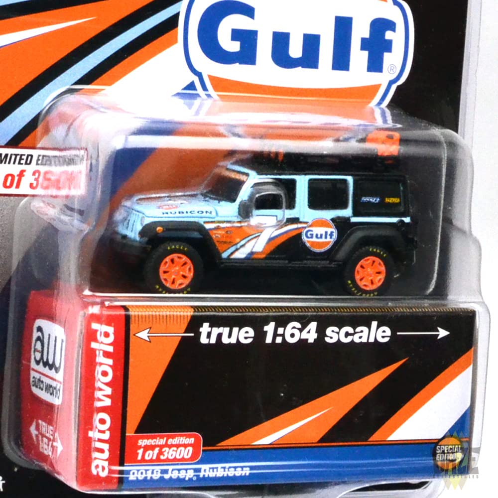 Auto World 164 scale "MiJo Exclusive - 2018 Jeep Rubicon - Gulf"