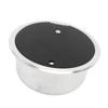 RV Bar Sink 10.2 X 5.1inch Stainless Steel Round Kitchen Sink with Tempered Glass Lid 40mm Drain Hole for Boat Caravan