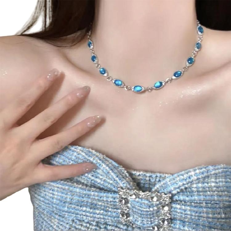 Colorful Women Bohemian Necklace with Cubic Zirconia Pendants Statement Necklace Suitable for Beach and Festival Wear