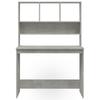 Desk with Shelf Concrete Grey 102 x 45 x 148 cm Particleboard