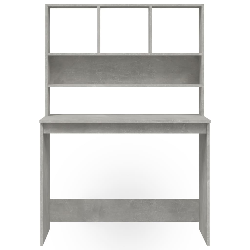 Desk with Shelf Concrete Grey 102 x 45 x 148 cm Particleboard
