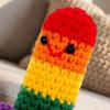 Cute Tabletop Ornament Handmade Crochet Ornament, Funny Positive Desk Buddy, Buddy Figurine, Emotional Support Keepsake Gift for Friends