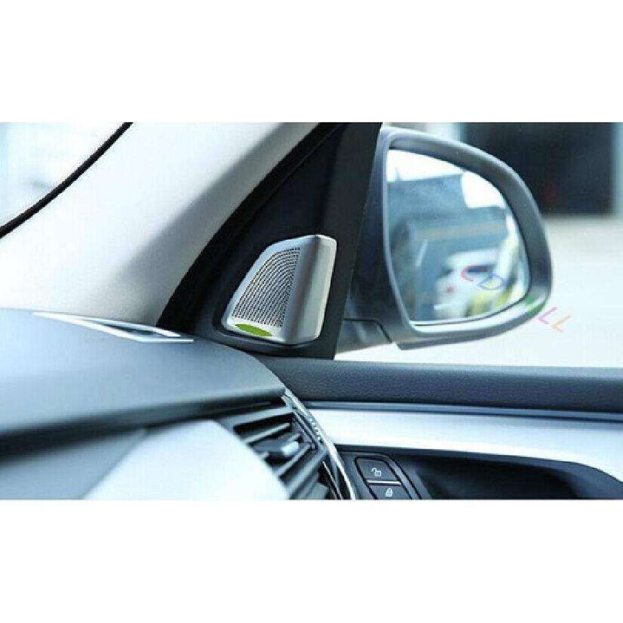 Silver Steel Rear A Post Speaker Frame Cover Trim Fit For BMW X5 F15 2014-2018