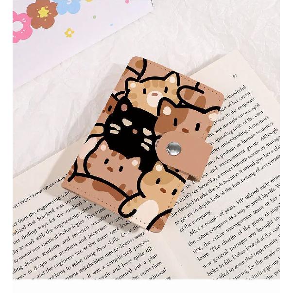 

Держатель для карт с милым котом и принтом котенка, мини-кошелек большой емкости, мультидержатель для карт, маленький чехол для карт, рабочая сумка для хранения карточек кампуса